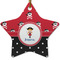 Girl's Pirate & Dots Star Ceramic Ornament w/ Name or Text