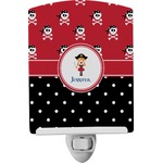 Girl's Pirate & Dots Ceramic Night Light (Personalized)