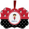 Girl's Pirate & Dots Christmas Ornament (Front View)