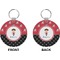 Girl's Pirate & Dots Circle Keychain (Front + Back)