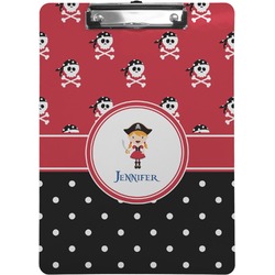 Girl's Pirate & Dots Clipboard (Letter Size) (Personalized)