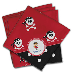 Girl's Pirate & Dots Cloth Napkins (Set of 4) (Personalized)