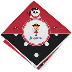 Girl's Pirate & Dots Cloth Cocktail Napkin - Single w/ Name or Text
