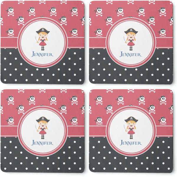 Girl's Pirate & Dots Coaster Rubber Back - Apvl
