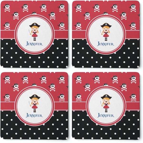 Girl's Pirate & Dots Coaster Rubber Back - Apvl