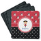 Girl's Pirate & Dots Square Rubber Backed Coasters - Set of 4 (Personalized)