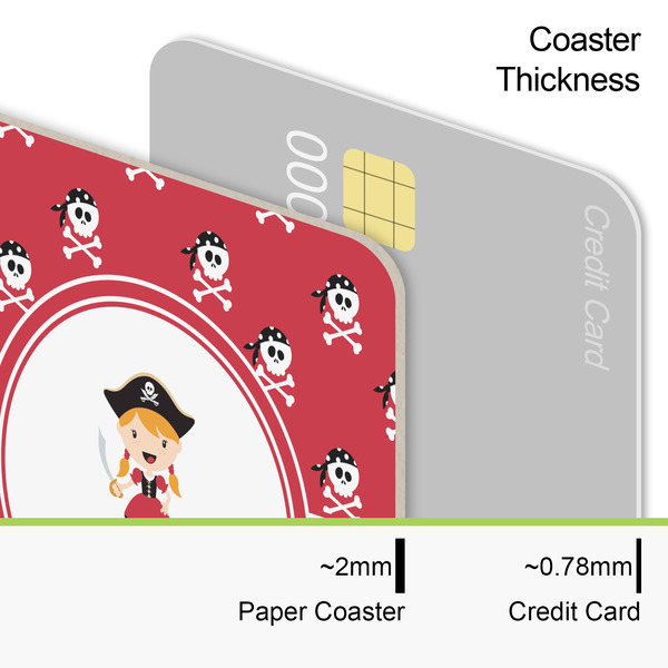 Girl's Pirate & Dots Coaster Thickness