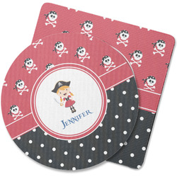 Girl's Pirate & Dots Rubber Backed Coaster (Personalized)