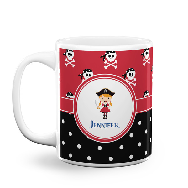 Custom Girl's Pirate & Dots Coffee Mug (Personalized)