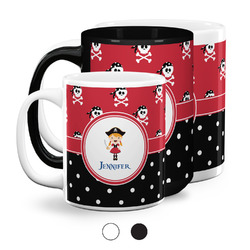 Girl's Pirate & Dots Coffee Mugs (Personalized)