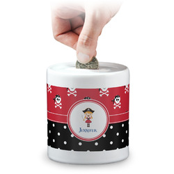 Girl's Pirate & Dots Coin Bank (Personalized)