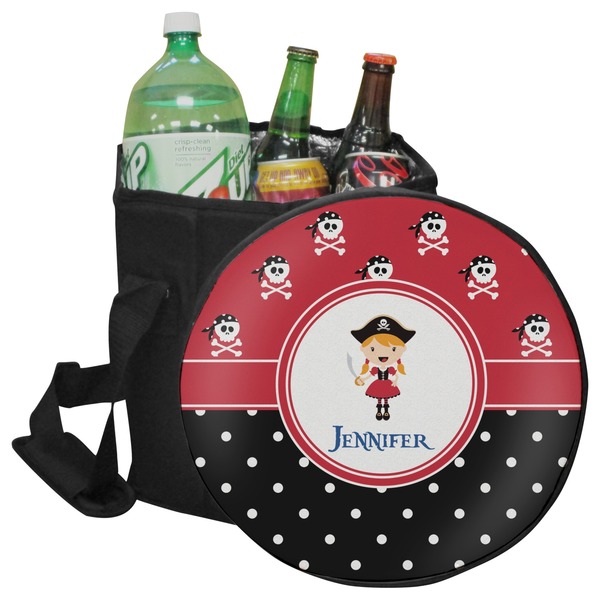 Custom Girl's Pirate & Dots Collapsible Cooler & Seat (Personalized)