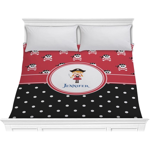 Custom Girl's Pirate & Dots Comforter - King (Personalized)