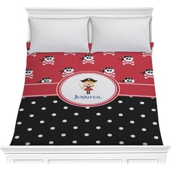 Girl's Pirate & Dots Comforter - Full / Queen (Personalized)