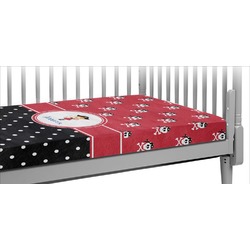Girl's Pirate & Dots Crib Fitted Sheet (Personalized)