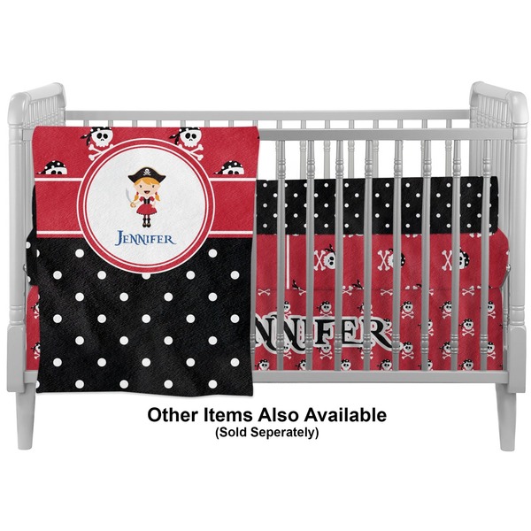 Girl's Pirate & Dots Crib - Profile Sold Seperately