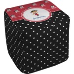 Girl's Pirate & Dots Cube Pouf Ottoman - 18" (Personalized)