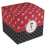Girl's Pirate & Dots Cube Favor Gift Boxes (Personalized)