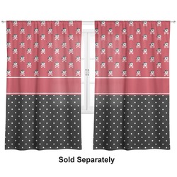 Girl's Pirate & Dots Curtain Panel - Custom Size