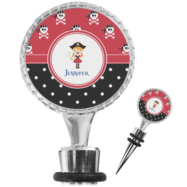 Custom Girl's Pirate & Dots Wine Bottle Stopper (Personalized)