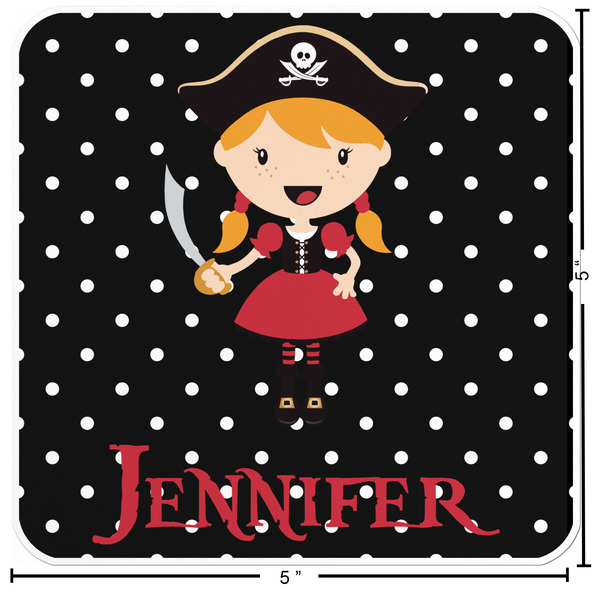 Girl's Pirate & Dots Custom Shape Iron On Patches - L - APPROVAL