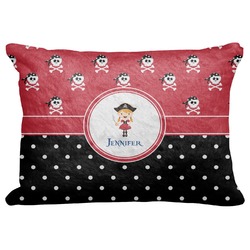 Girl's Pirate & Dots Decorative Baby Pillowcase - 16"x12" (Personalized)