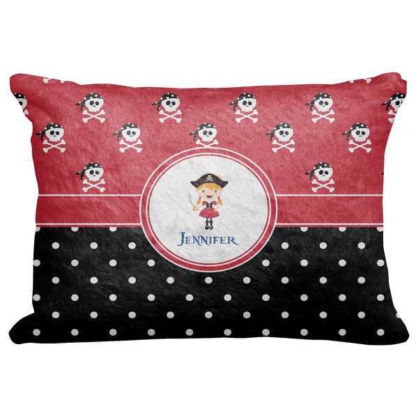 Custom Girl's Pirate & Dots Decorative Baby Pillowcase - 16"x12" (Personalized)