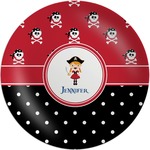 Girl's Pirate & Dots Melamine Plate (Personalized)