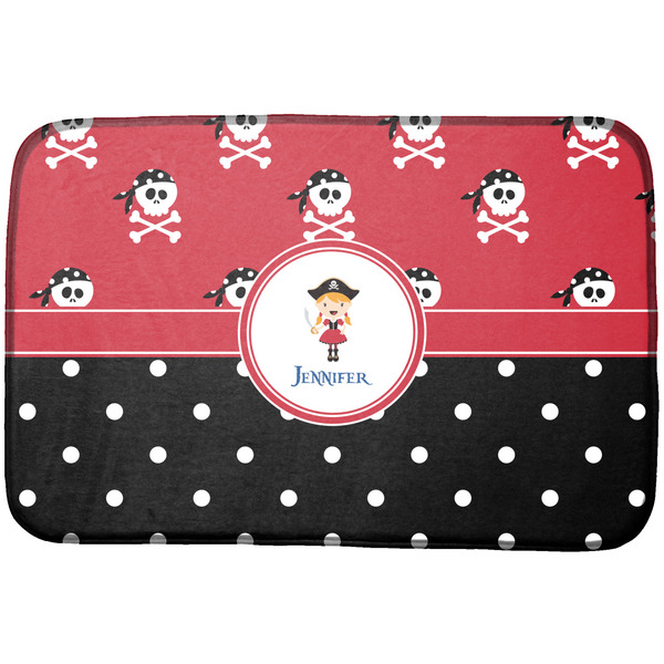 Custom Girl's Pirate & Dots Dish Drying Mat (Personalized)