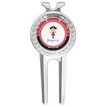 Girl's Pirate & Dots Golf Divot Tool & Ball Marker (Personalized)