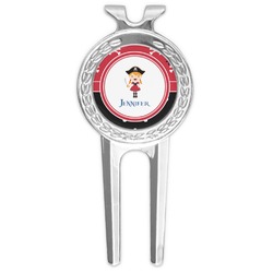 Girl's Pirate & Dots Golf Divot Tool & Ball Marker (Personalized)