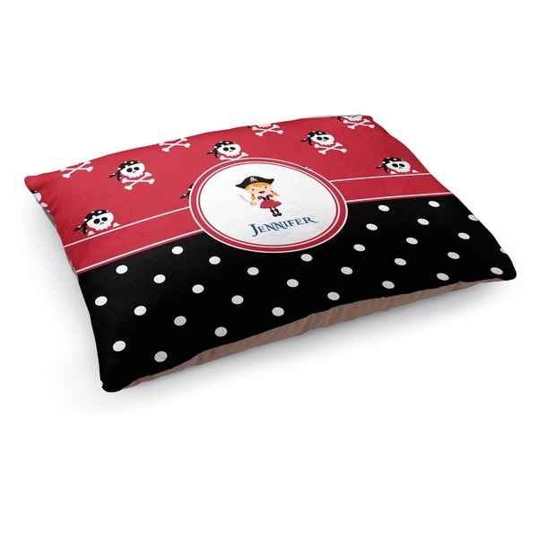 Custom Girl's Pirate & Dots Dog Bed - Medium w/ Name or Text