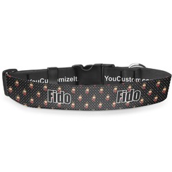 Girl's Pirate & Dots Deluxe Dog Collar - Double Extra Large (20.5" to 35") (Personalized)
