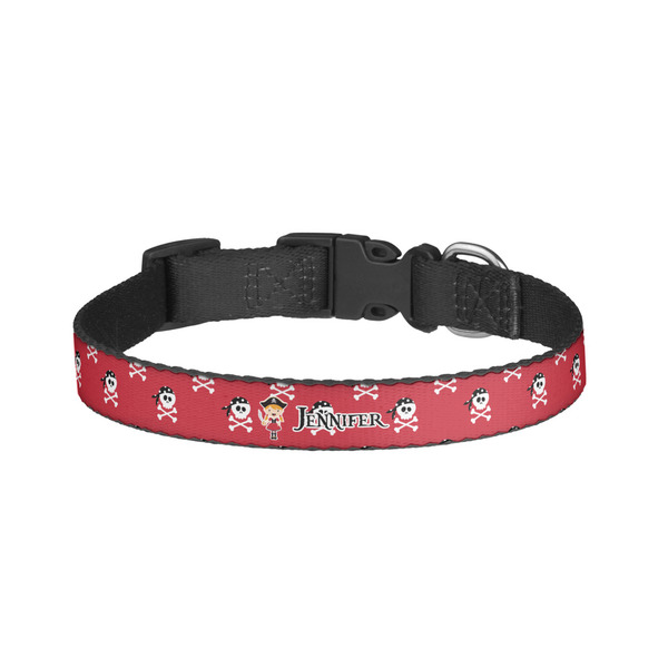 Custom Girl's Pirate & Dots Dog Collar - Small (Personalized)