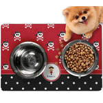 Girl's Pirate & Dots Dog Food Mat - Small w/ Name or Text