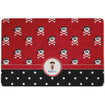 Girl's Pirate & Dots Dog Food Mat w/ Name or Text