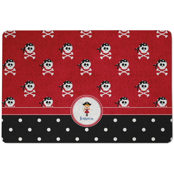 Girl's Pirate & Dots Dog Food Mat - Small without bowls