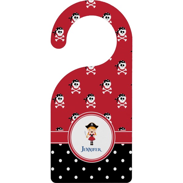 Custom Girl's Pirate & Dots Door Hanger (Personalized)