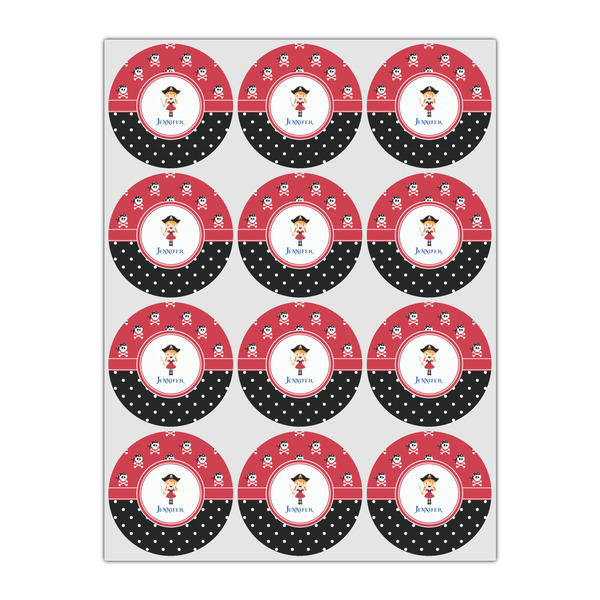 Girl's Pirate & Dots Drink Topper - Small - Set of 12