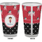 Girl's Pirate & Dots Pint Glass - Full Color - Front & Back Views