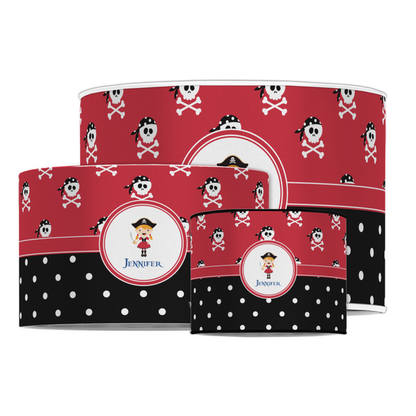 Girl's Pirate & Dots Drum Lampshades - MAIN