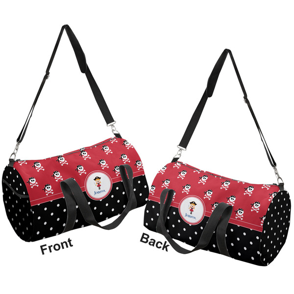 Girl's Pirate & Dots Duffle bag large front and back sides