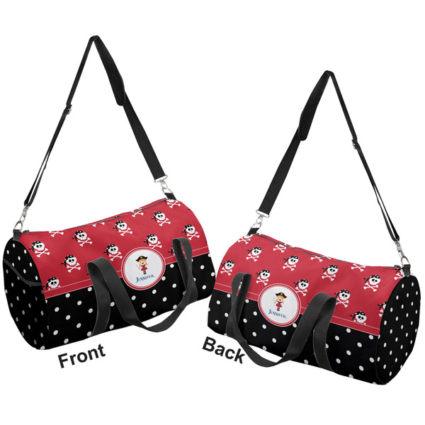 Girl's Pirate & Dots Duffle bag small front and back sides