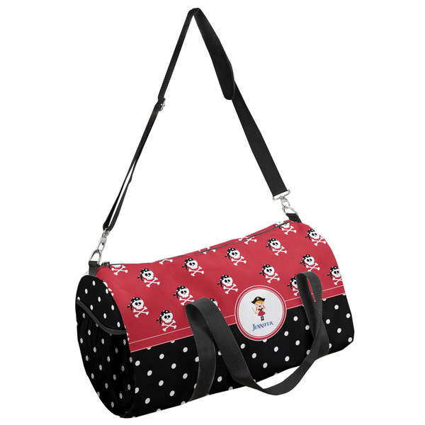 Custom Girl's Pirate & Dots Duffel Bag - Small (Personalized)
