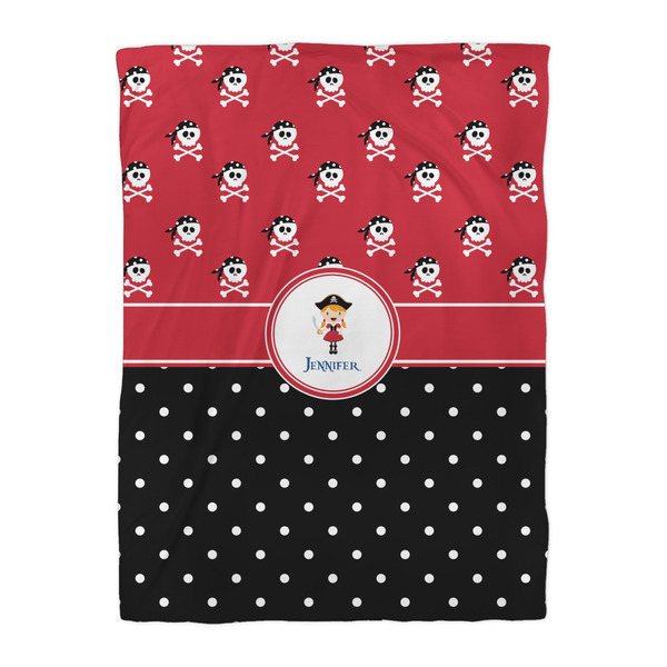 Girl's Pirate & Dots Duvet Cover - Twin XL - Front