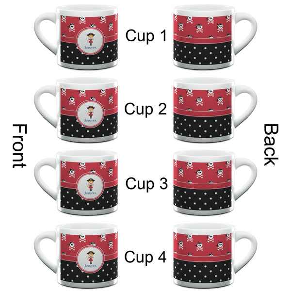 Girl's Pirate & Dots Espresso Cup - 6oz (Double Shot Set of 4) APPROVAL