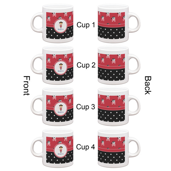 Girl's Pirate & Dots Espresso Cup Set of 4 - Apvl
