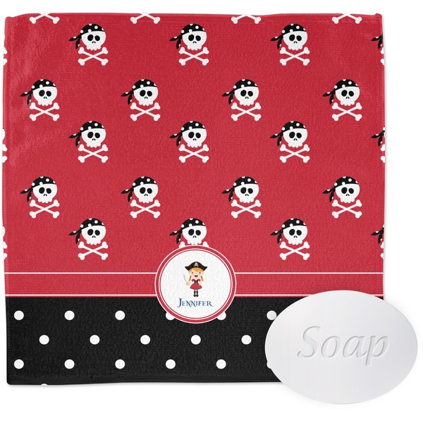 Custom Girl's Pirate & Dots Washcloth (Personalized)