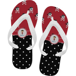 Girl's Pirate & Dots Flip Flops (Personalized)