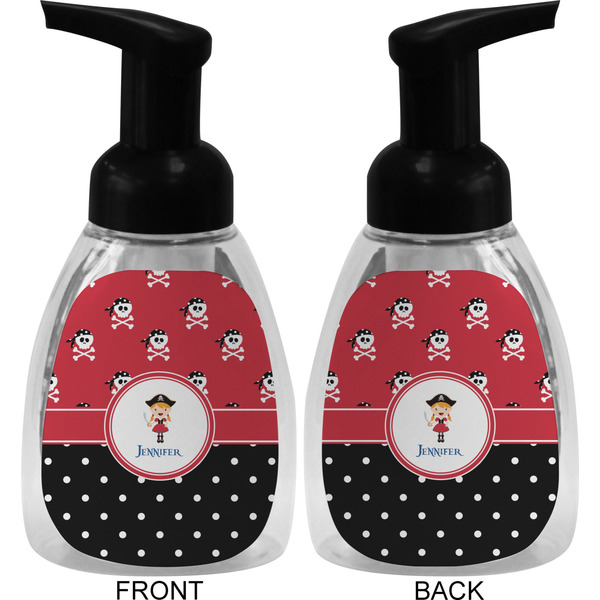 Girl's Pirate & Dots Foam Soap Bottle (Front & Back)
